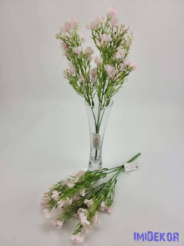 Apró virágos 5 ágú selyemvirág csokor díszítő 30 cm - Rózsaszín