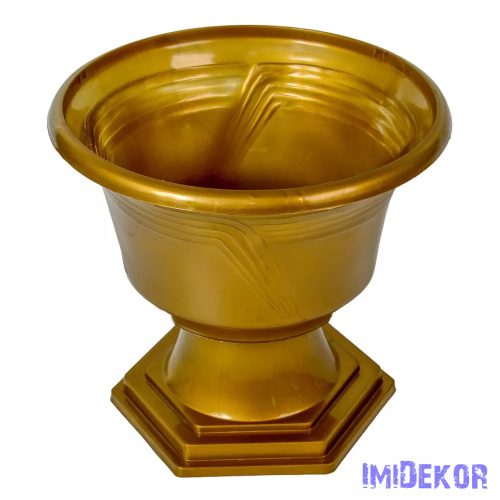 Műanyag nagy talpas tál D25cm M23cm - Arany