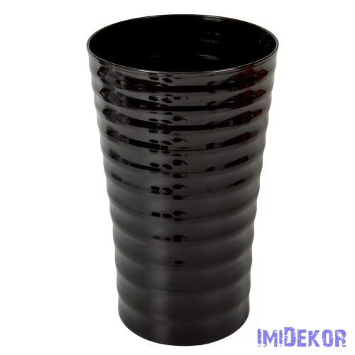 Műanyag váza hullámos oldalú D19cm M32cm - Grafit