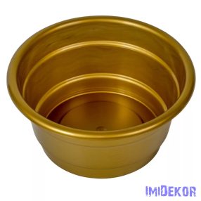 Műanyag tál kerek közepes D17cm M8cm - Arany