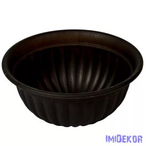 Műanyag kerek tál bordás D26cm M12cm - Grafit