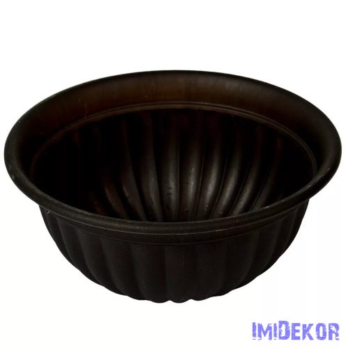 Műanyag kerek tál bordás D26cm M12cm - Grafit