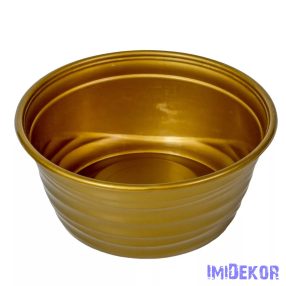 Műanyag kerek tál hullám mintás D19cm M8,5cm - Arany