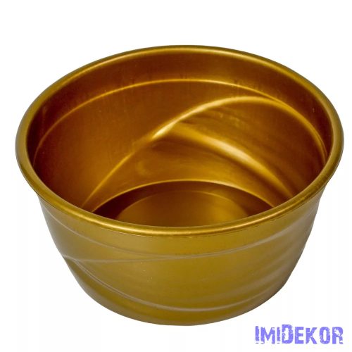 Műanyag kerek tál hullám mintás D15,5cm M7,5cm - Arany