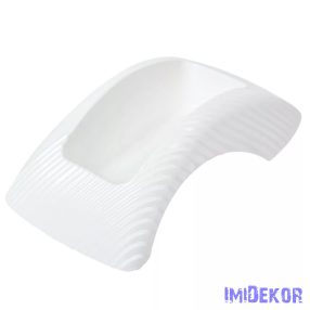 Műanyag domború tál mintás 33,5x20x10cm - Fehér