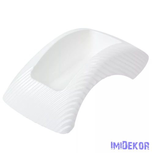 Műanyag domború tál mintás 33,5x20x10cm - Fehér