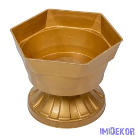 Műanyag szögletes talpas tál D19,5cm M14,5cm - Arany