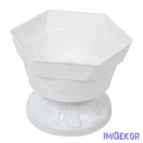 Műanyag szögletes talpas tál D19,5cm M14,5cm - Fehér