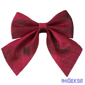 Csíkos bársony masni, 20 x 24cm - Bordó