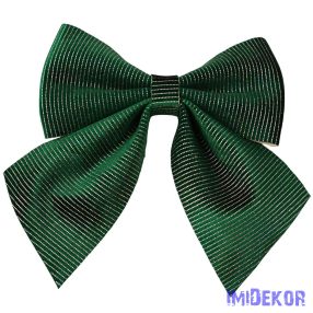 Csíkos bársony masni, 20 x 24cm - Sötétzöld