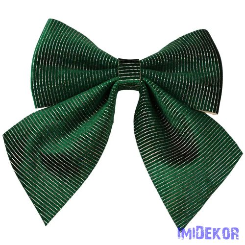 Csíkos bársony masni, 20 x 24cm - Sötétzöld