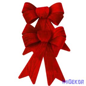 Bársony masni készlet, 15 x 17cm, 2db. - Világos bordó