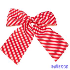 Piros-fehér csíkos masni, 28 x 34cm