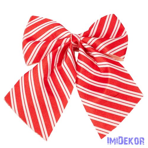 Piros-fehér csíkos masni, 20 x 24cm