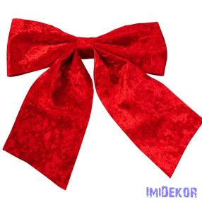 Fényes bársony masni, 28 x 34cm - Piros