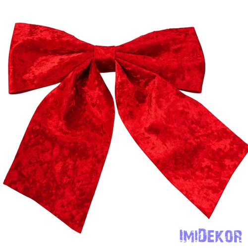 Fényes bársony masni, 28 x 34cm - Piros