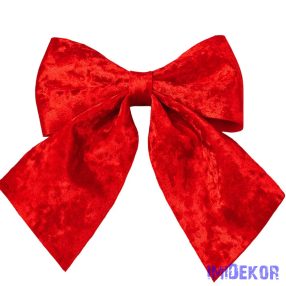 Fényes bársony masni, 20 x 24cm - Piros