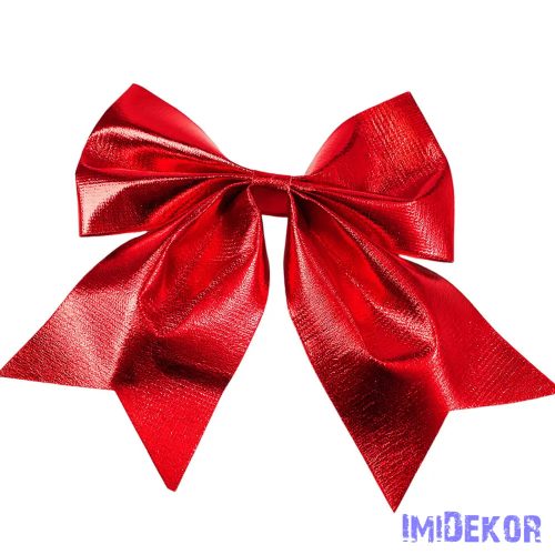 Fényes piros színű masni, 20 x 24cm