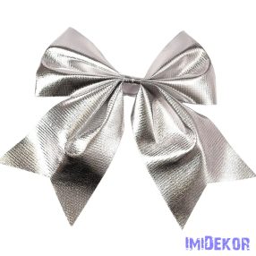 Fényes ezüst színű masni, 20 x 24cm