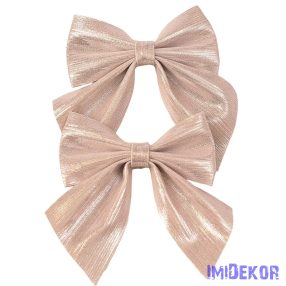   Fényes masni készlet, 2db., 12 x 13cm - Halvány rózsaszín