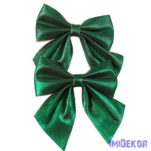 Fényes masni készlet, 2 db., 12 x 13cm - Sötétzöld