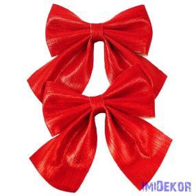 Fényes masni készlet, 2 db., 12 x 13cm - Piros