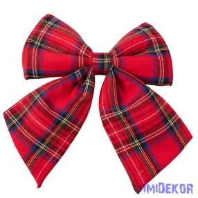 Klasszikus kockás masni, 20 x 24cm - Piros