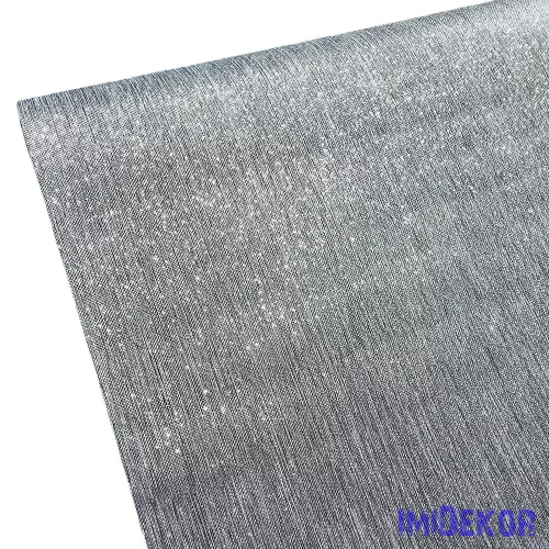 Metál vászon dekorációs anyag, asztali futó, 28cm x 5m - Ezüst