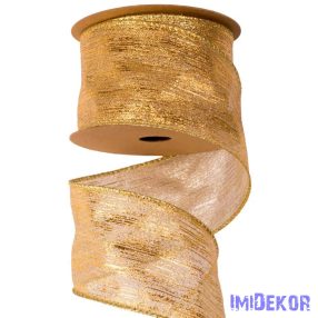   Borneo metál szövet szalag drótos szegéllyel 64mm x 9.1m - Arany