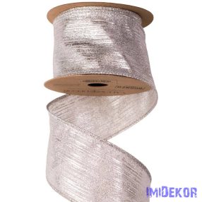   Borneo metál szövet szalag drótos szegéllyel 64mm x 9.1m - Ezüst