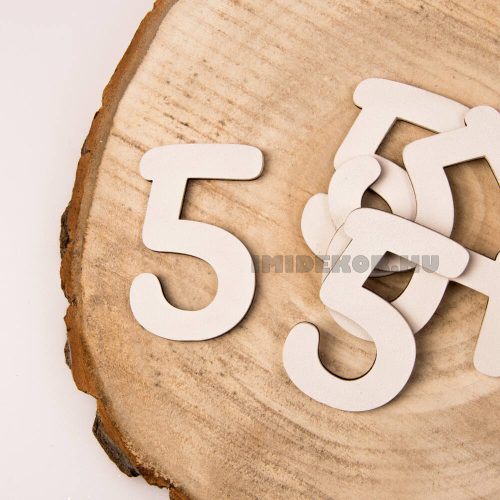 Pálcás festett 5 szám betűző lézervágott fa betűző 6 cm