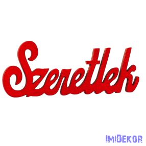 Szeretlek felirat 4db/cs 10x4cm - Piros