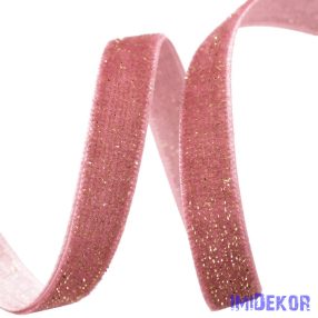 Csillogó bársony szalag 10mm x 10m - Mályva