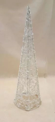 Kúp fehér havas glitteres 45 cm karácsony dísz dekoráció