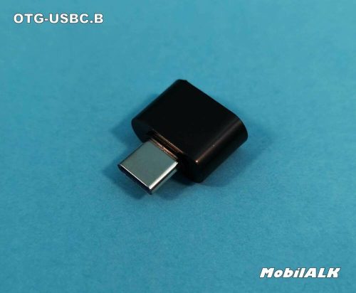 USB-C és USB OTG adapter USB OTG anya 3.1 támogatással -> USB-C apa fekete