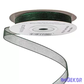 Organza szalag 10mm x 20m - Sötétzöld