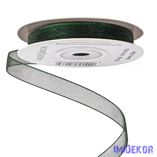 Organza szalag 10mm x 20m - Sötétzöld