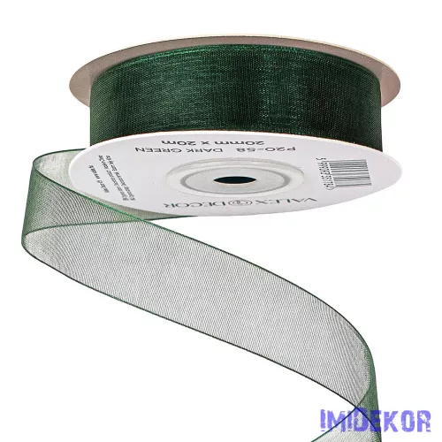 Organza szalag 20mm x 20m - Sötétzöld