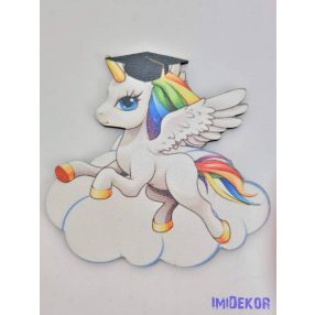 Repülő unikornis tábla ballagó kalapban