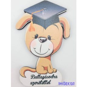 Barna kutyusos ballagó kalapos tábla - Feliratos