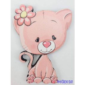 Szívszemű cica tábla virággal a buksiján