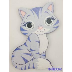 Mosolygó kék cirmos cica tábla