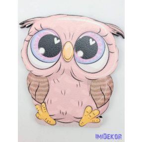 Rózsaszín cuki bagoly tábla szivecskés szemű