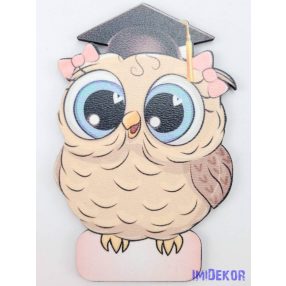 Cuki két masnis bagoly tábla ballagó kalapban
