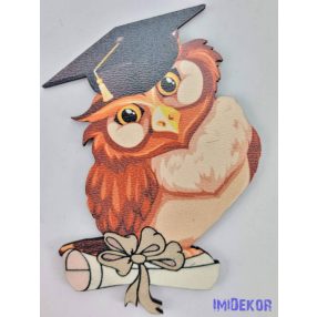 Masnis barna bagoly tábla ballagó kalapban