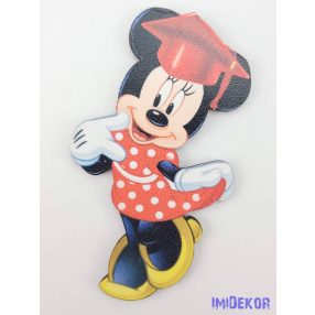 Minnie piros pöttyös ruhában ballagó kalapban tábla