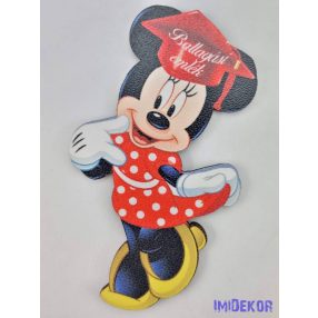   Minnie piros pöttyös ruhában ballagó kalapban tábla - Feliratos