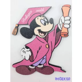 Mickey talárban és kalapban tábla pink - Feliratos