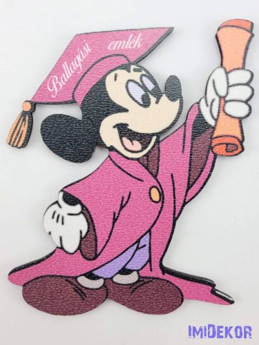 Mickey talárban és kalapban tábla pink - Feliratos