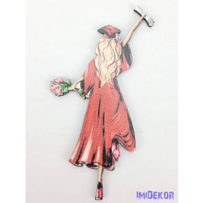 Taláros ballagó lány táblácska - Piros